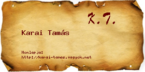 Karai Tamás névjegykártya