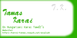 tamas karai business card